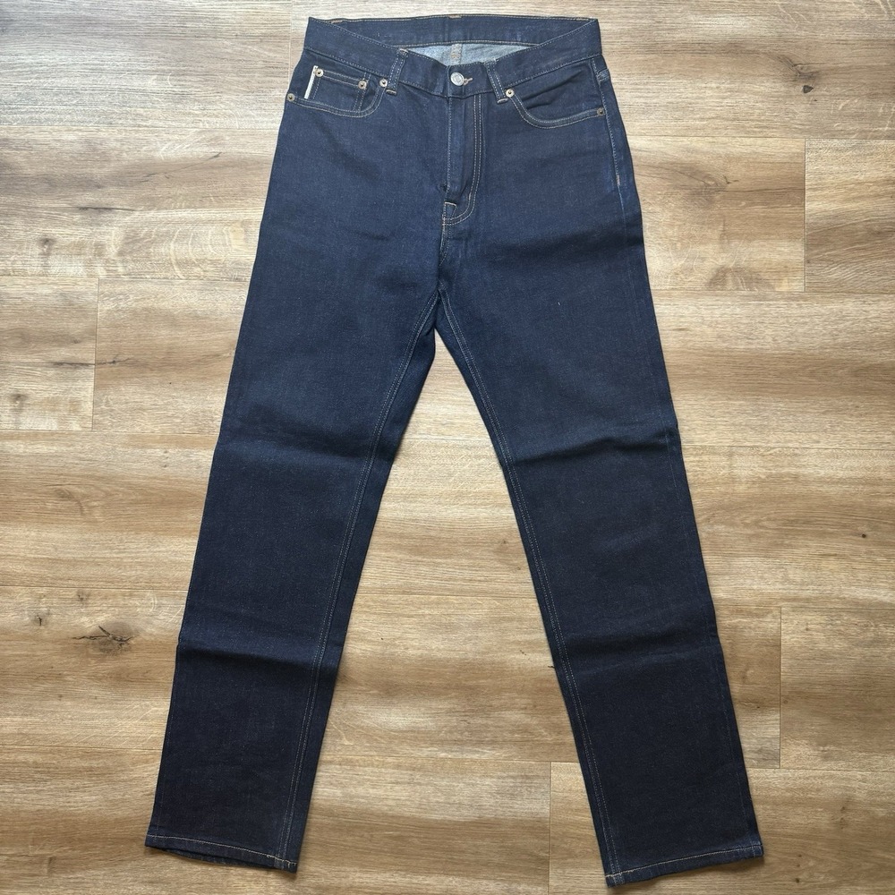 Selvedge Jeans Men 28x30 Dark Indigo Blue Selvedge Straight Leg Denim Japan Made